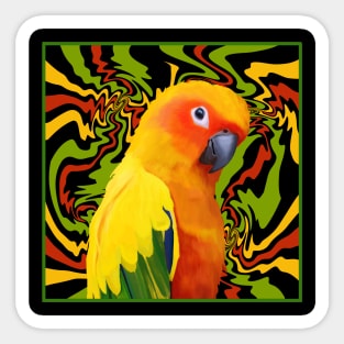 Colorful Sun Conure Parrot Sticker